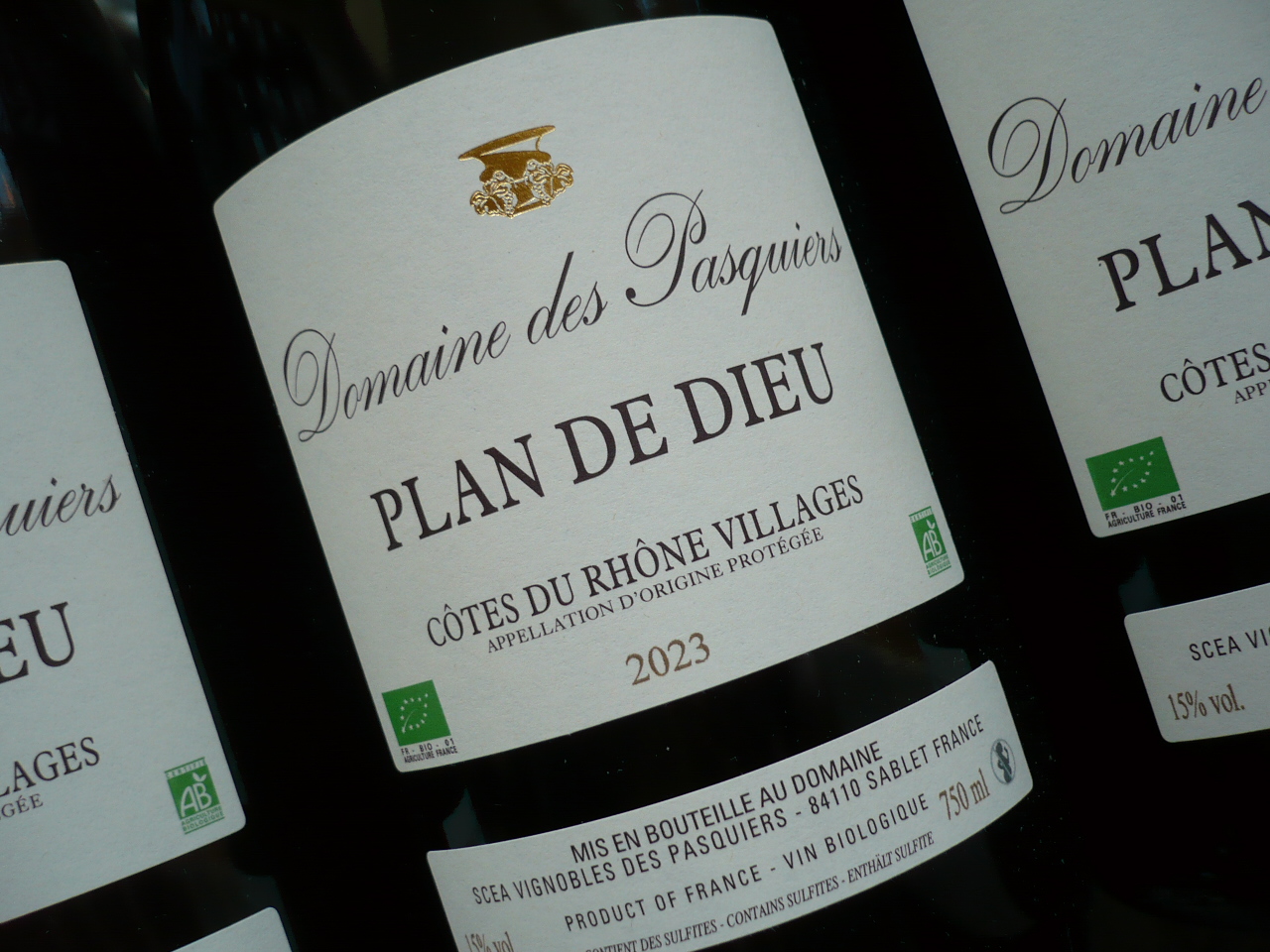 2023er PLAN DE DIEU CdR Villages AOP, Domaine des Pasquiers (FR-BIO-01) -0,75l-